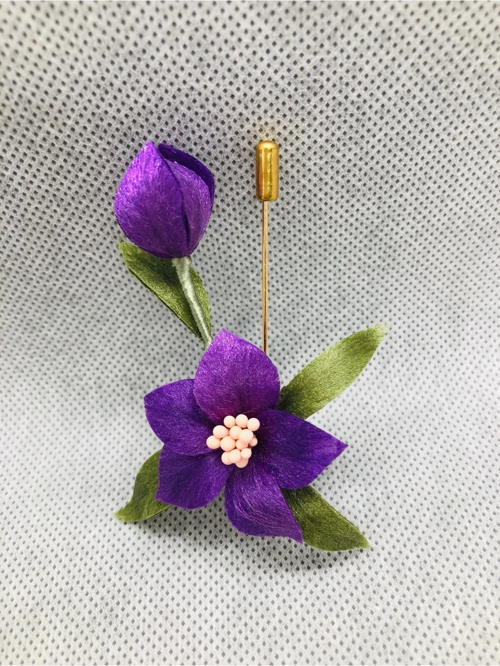 Purple Floral Lapel Pin